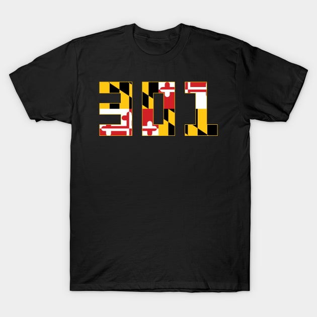 301 Maryland Flag T-Shirt by polliadesign